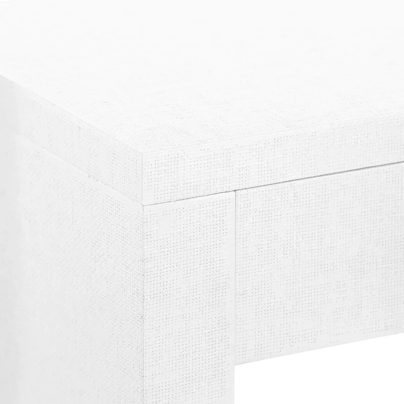 Morgan Console Desk with Drawer - Chiffon White, Grasscloth