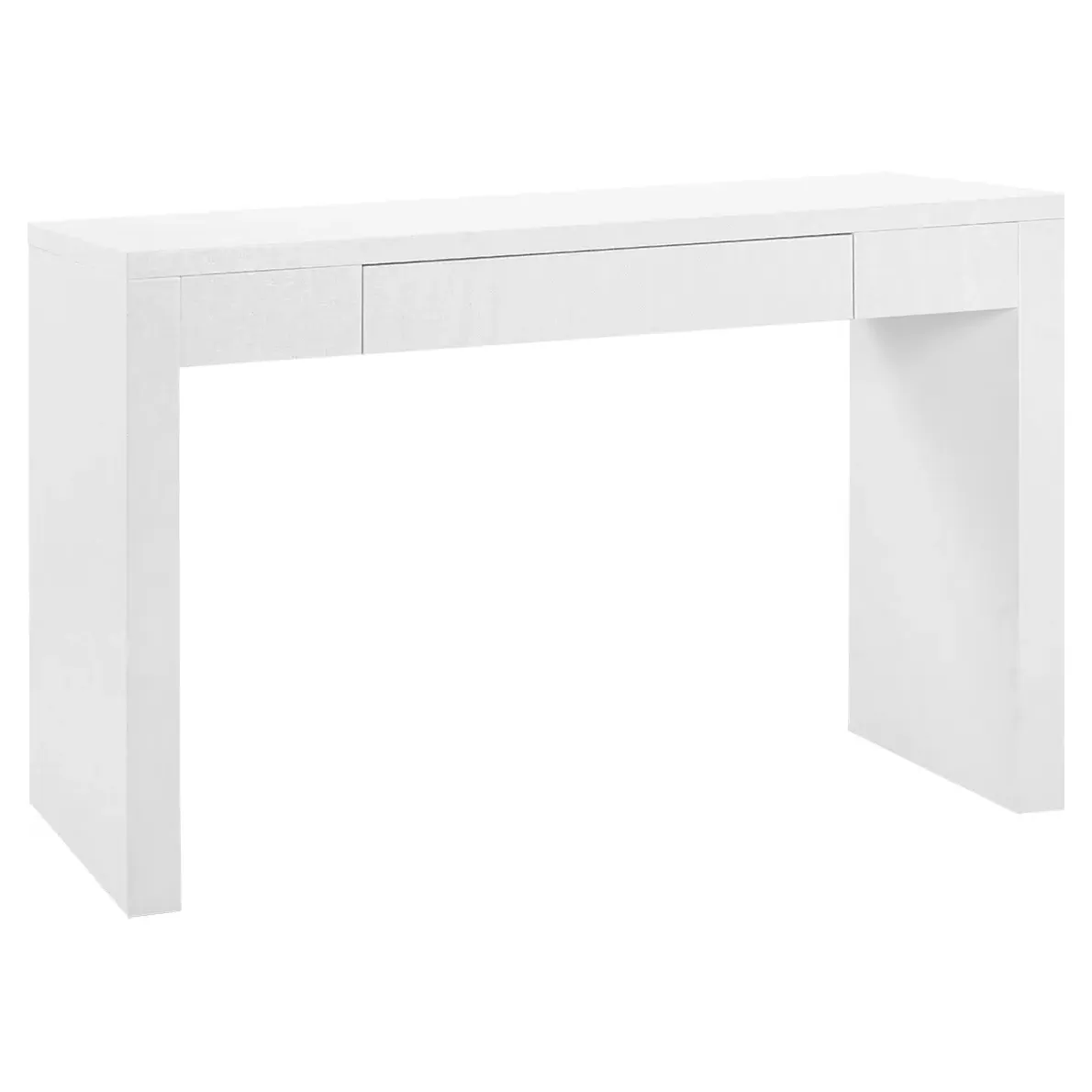 Morgan Console Desk with Drawer - Chiffon White, Grasscloth