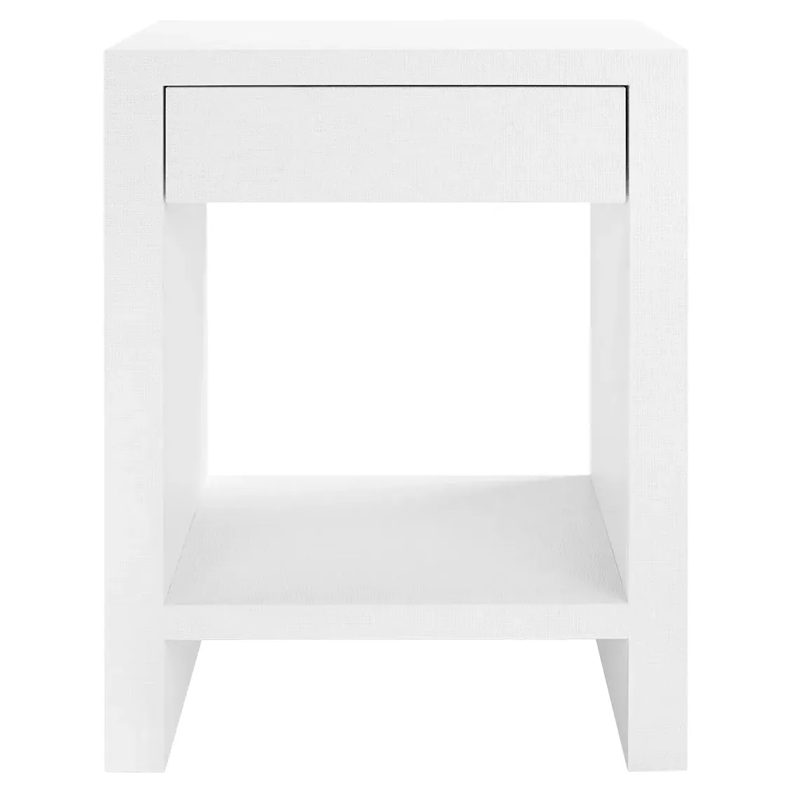 Morgan End Table with Storage - Chiffon White, Grasscloth