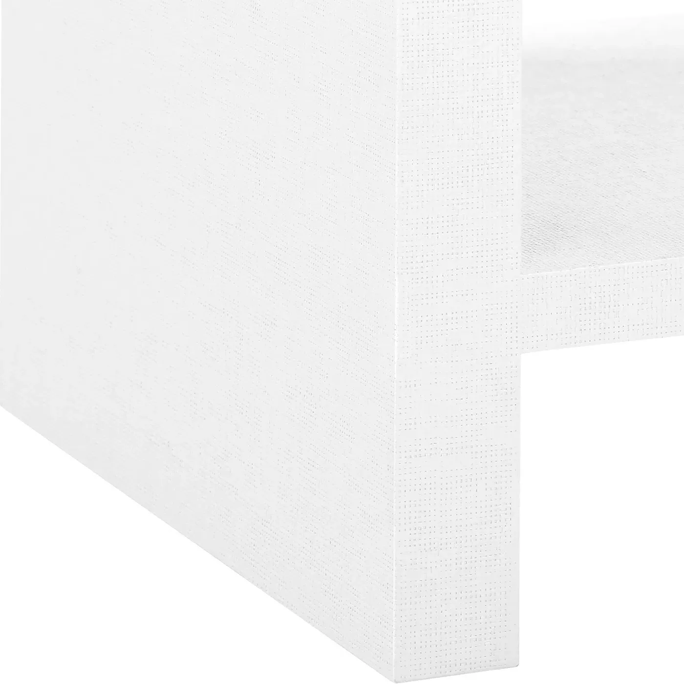 Morgan End Table with Storage - Chiffon White, Grasscloth