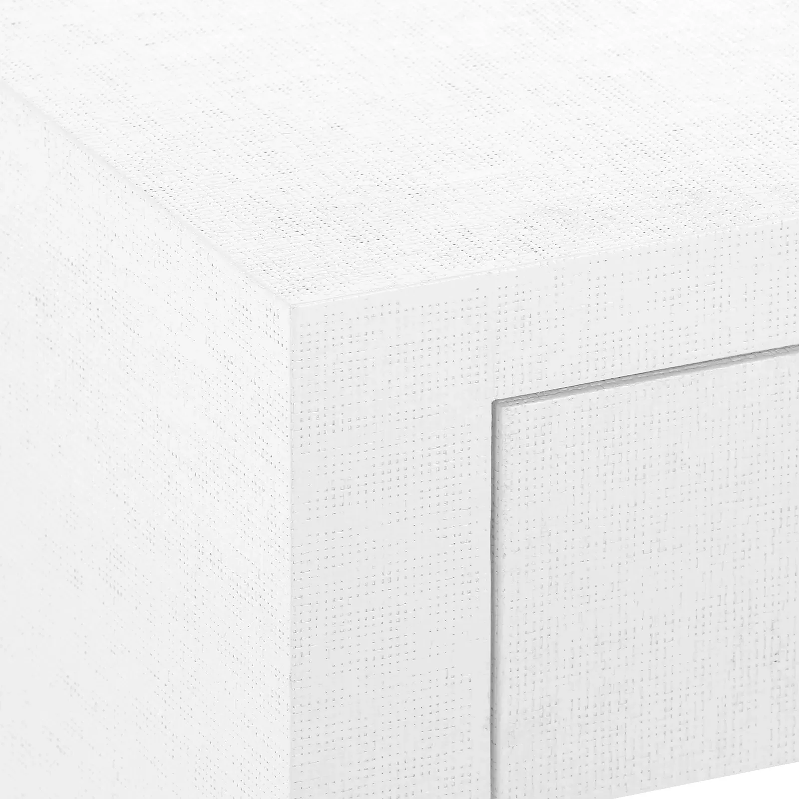 Morgan End Table with Storage - Chiffon White, Grasscloth