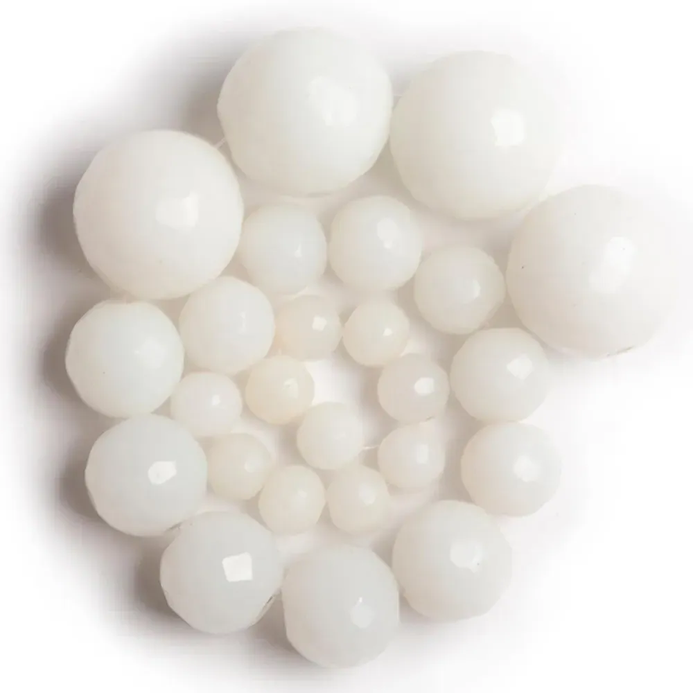 Moriah 12 Inch Chandelier with Milk Beads - White
