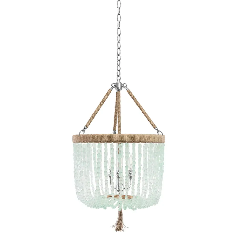 Moriah 12 Inch Chandelier with Recycled Glass Beads - Clear