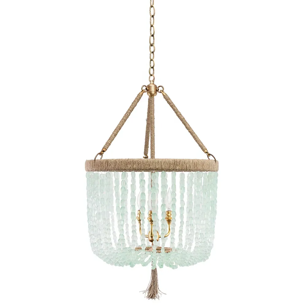 Moriah 18 Inch Chandelier with Recycled Glass Beads - Clear