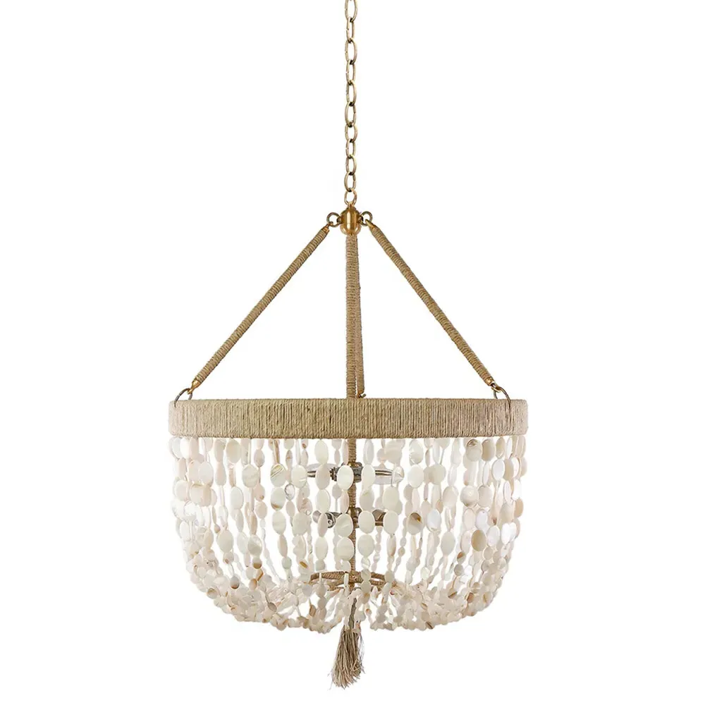 Moriah 24" Coastal Chandelier - Brass, Mother of Pearl image
