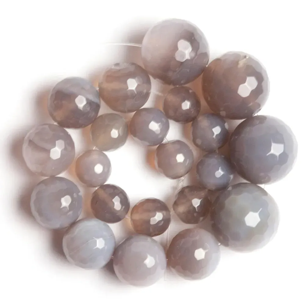 Moriah 30 Inch Chandelier with Agate Beads - Grey