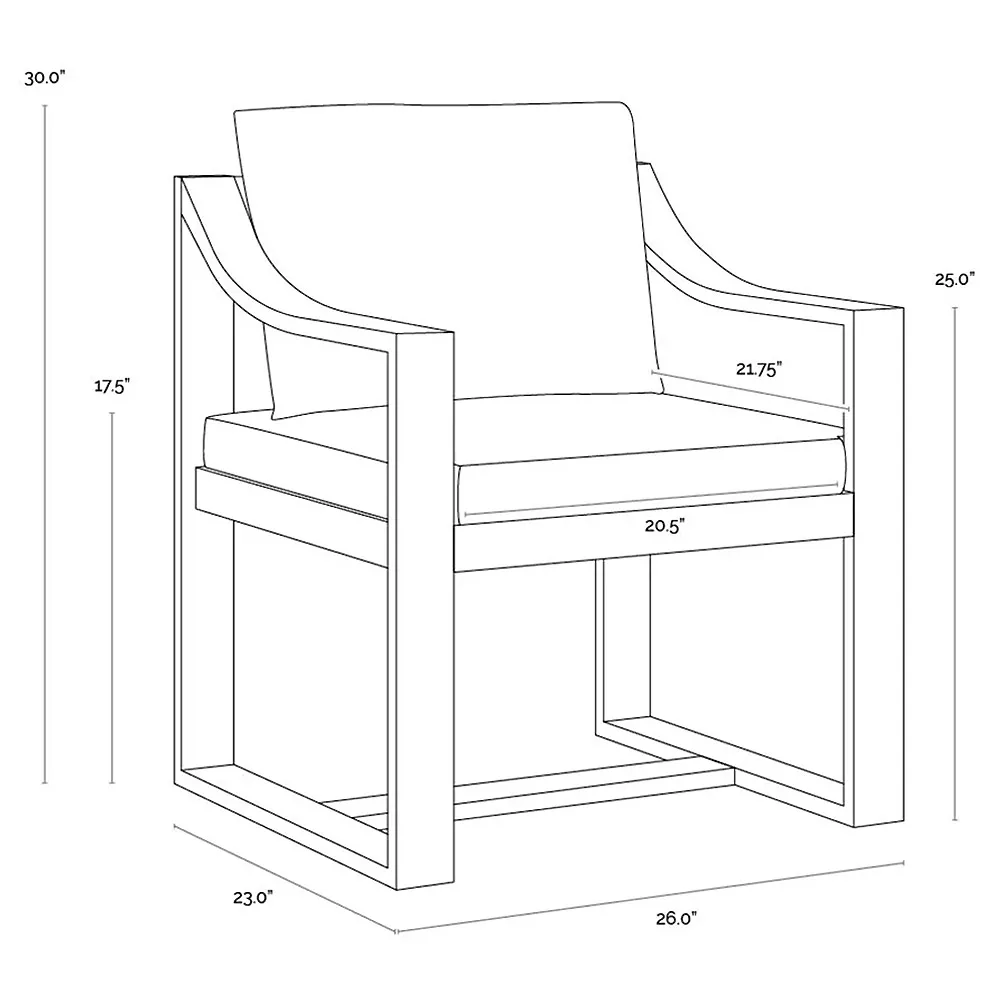 Morrow Outdoor Dining Arm Chair - White, Teak