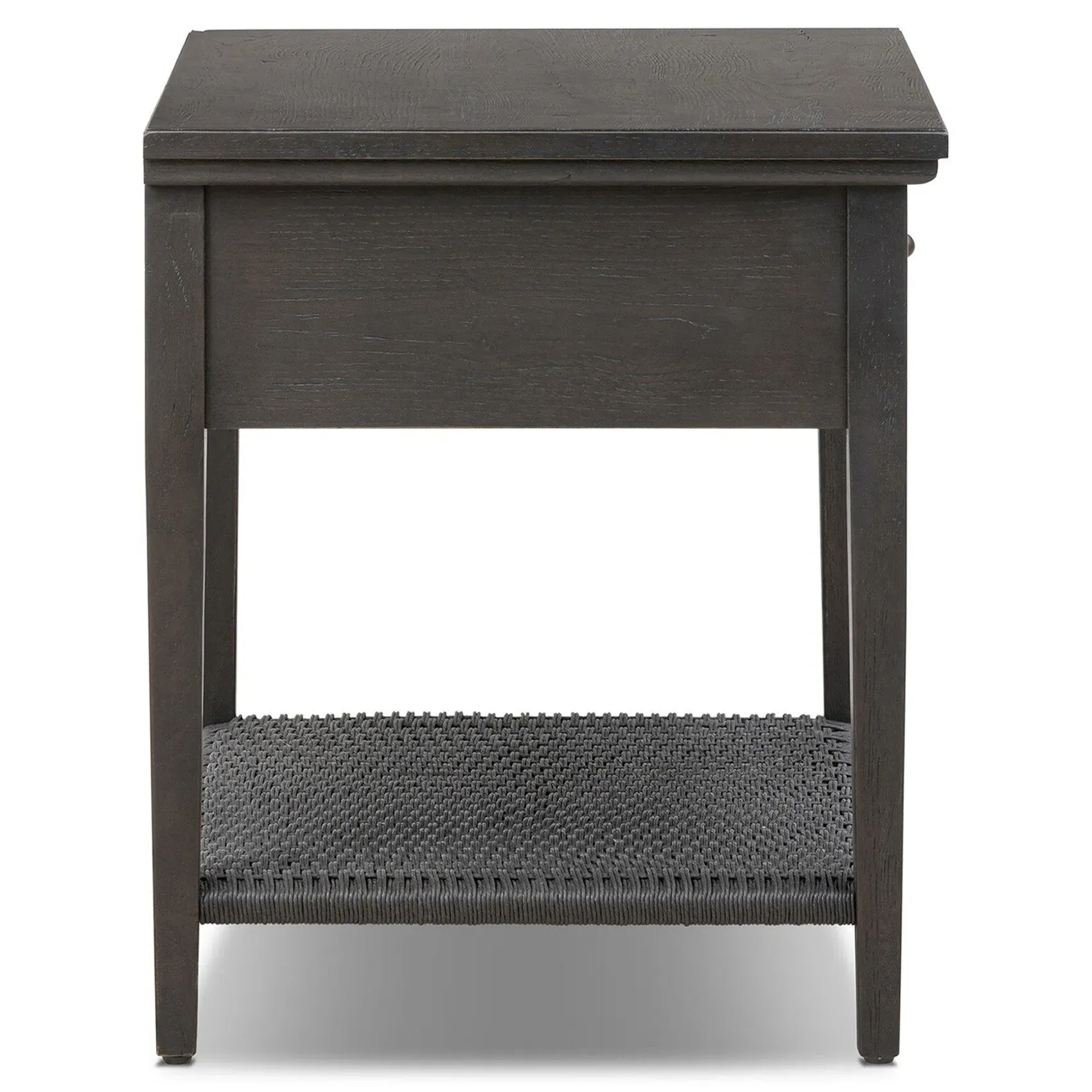 Mott Nightstand with Open Shelf - Smoked Black, Oak