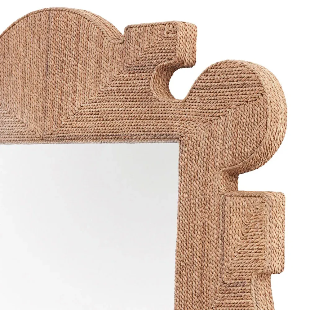 Mowgli Round Wall Mirror - Brown, Abaca Rope