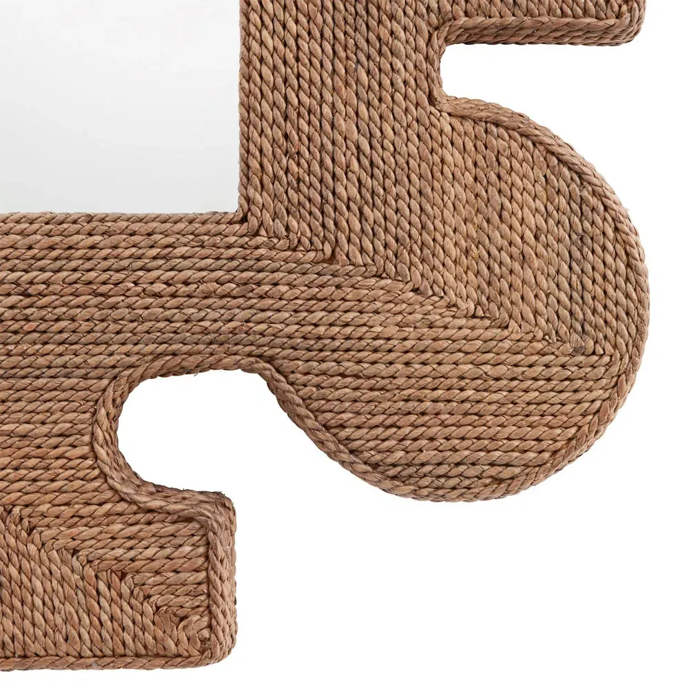 Mowgli Round Wall Mirror - Brown, Abaca Rope