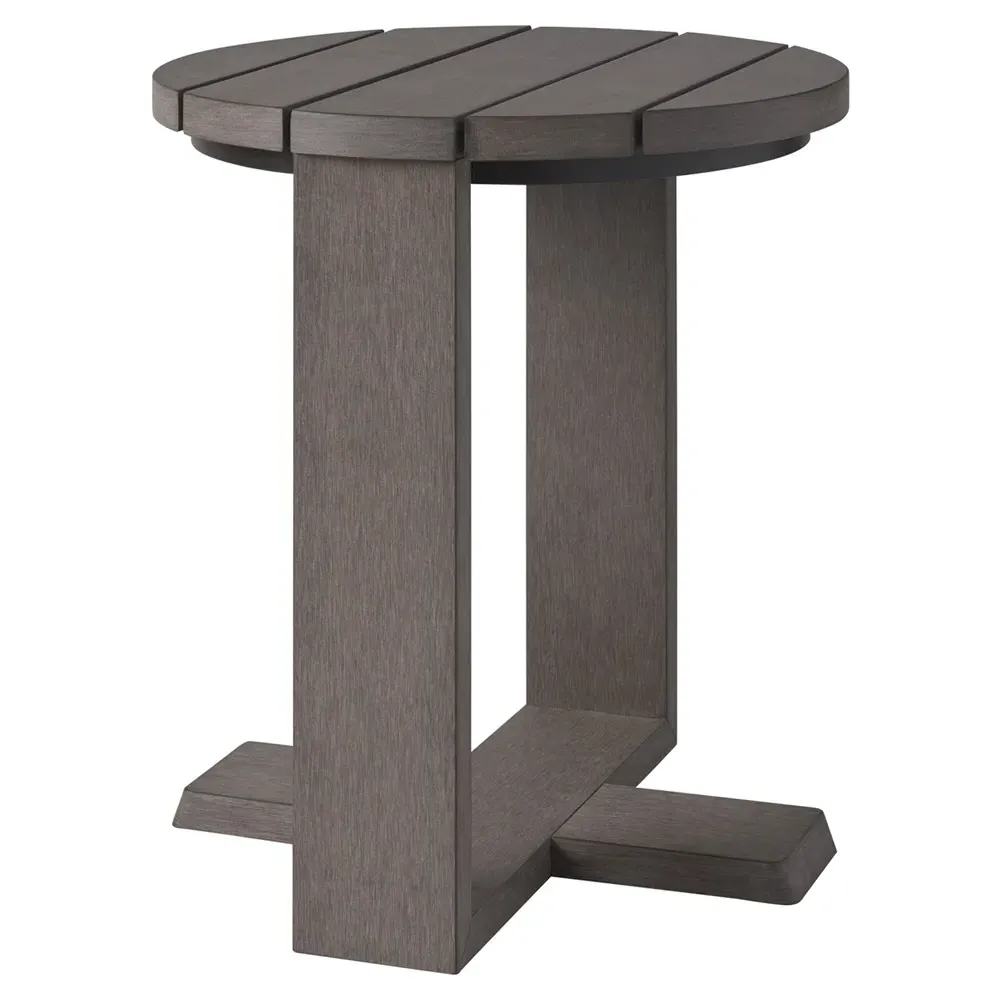 Mozambique Round Outdoor Side Table - Brown, Teak image