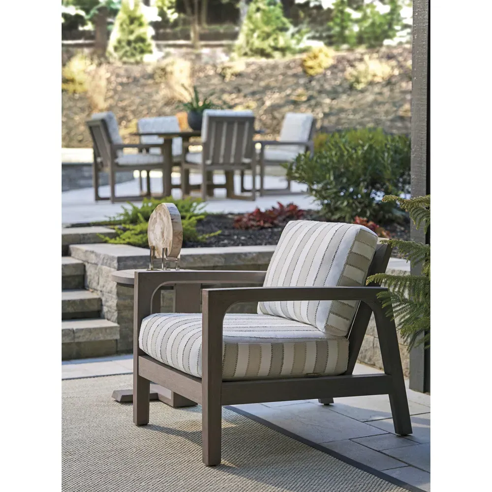 Mozambique Upholstered Outdoor Lounge Chair - Beige, Teak