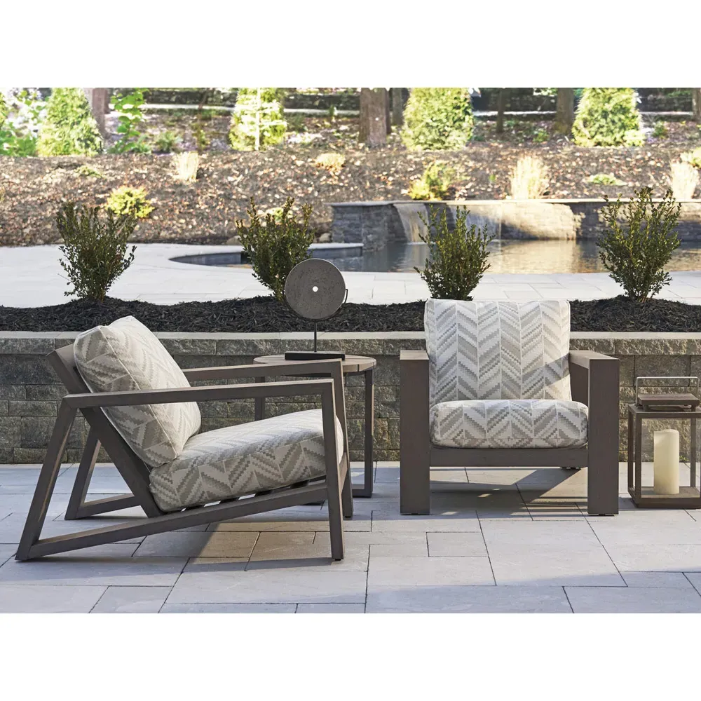 Mozambique Upholstered Outdoor Lounge Chair - Beige, Teak