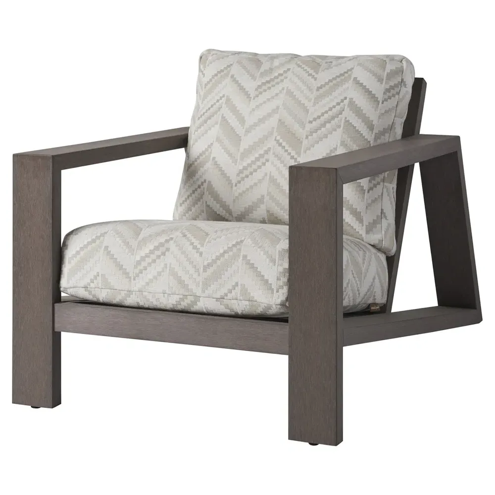 Mozambique Upholstered Outdoor Lounge Chair - Beige, Teak