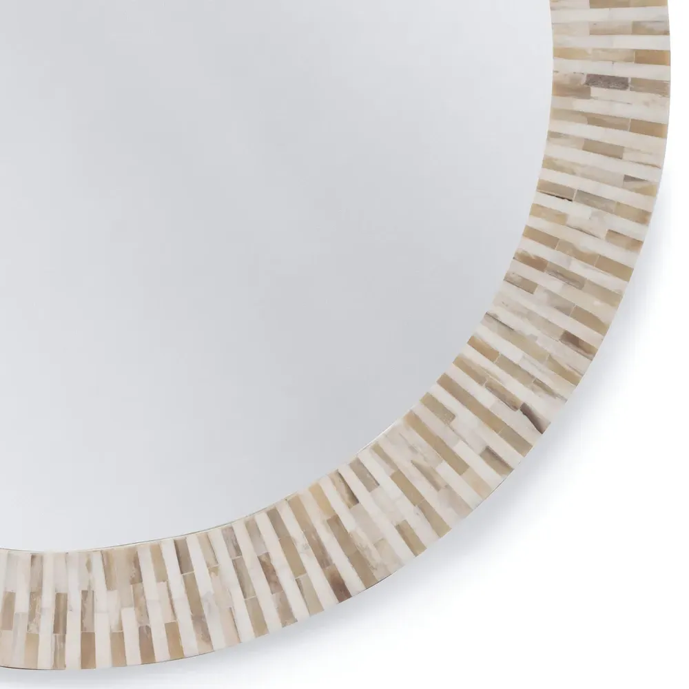 Multitone Rustic Lodge Round Mirror - Natural Brown, Bone