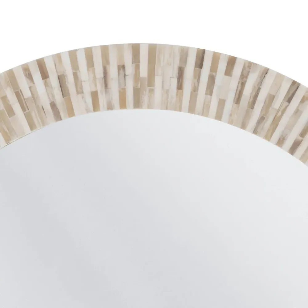 Multitone Rustic Lodge Round Mirror - Natural Brown, Bone