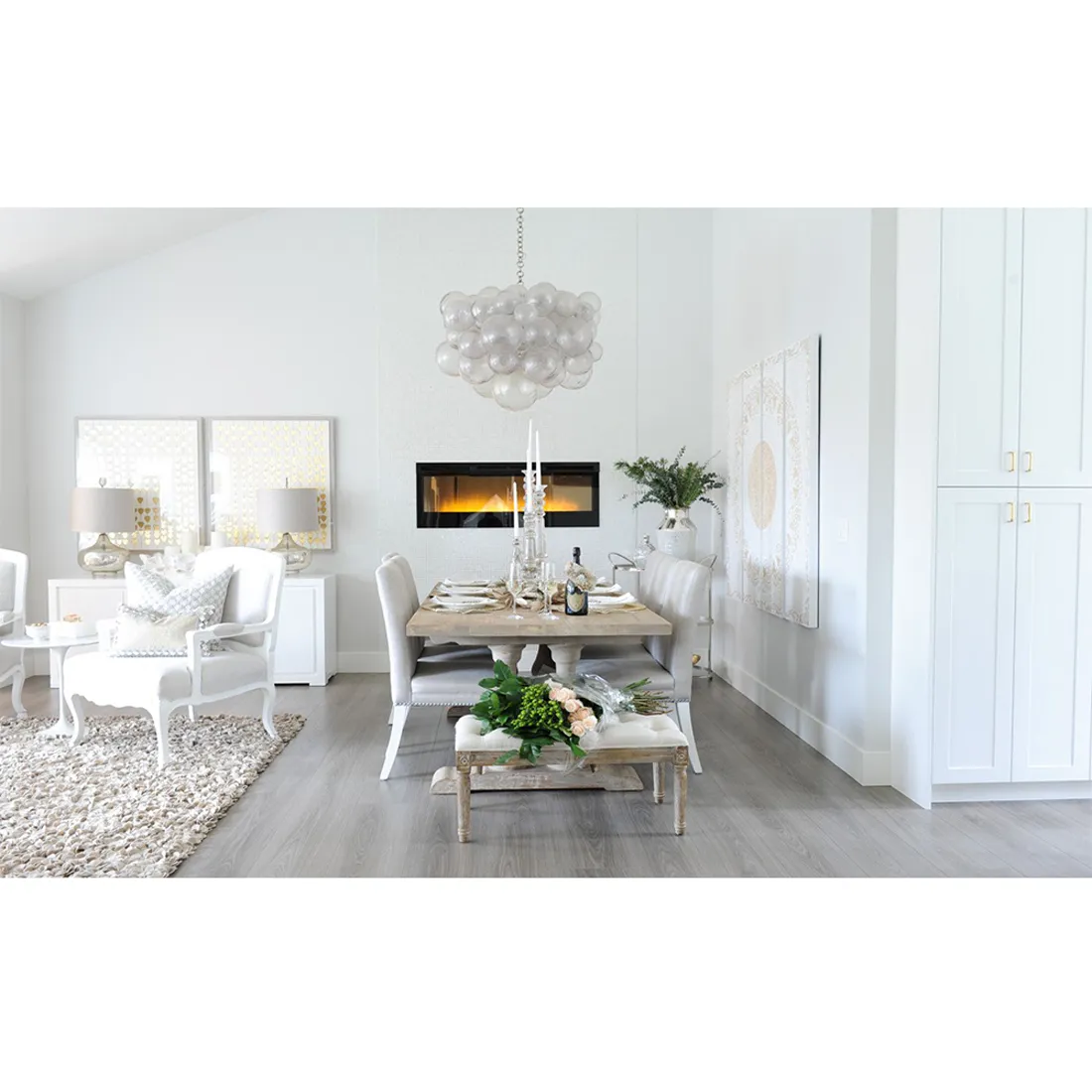 Muriel Bubbled Chain Chandelier - Brass, Resin