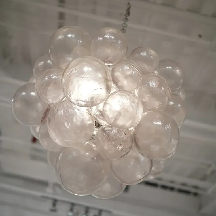 Muriel Bubbled Chain Chandelier - Silver, Resin