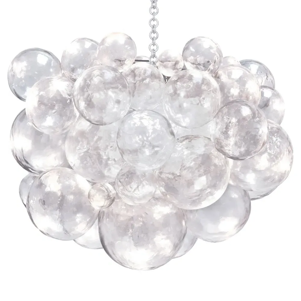 Muriel Bubbled Chain Chandelier - Silver, Resin