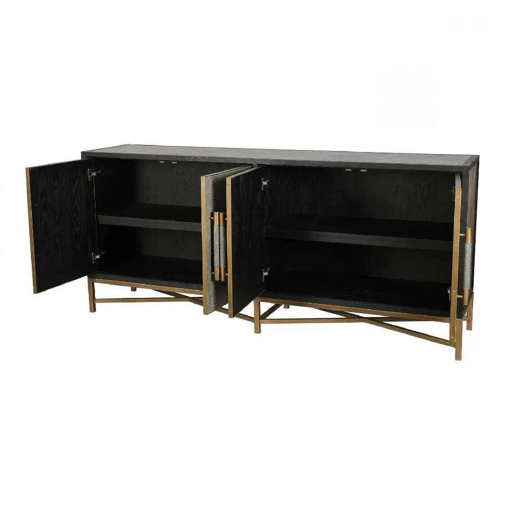 Myla Hollywood Sideboard Buffet - Grey, Oak Wood