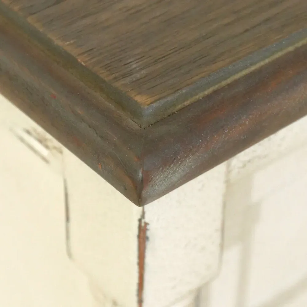 Mylah Faux Bamboo Bachelor Chest - Cream, Mahogany Wood