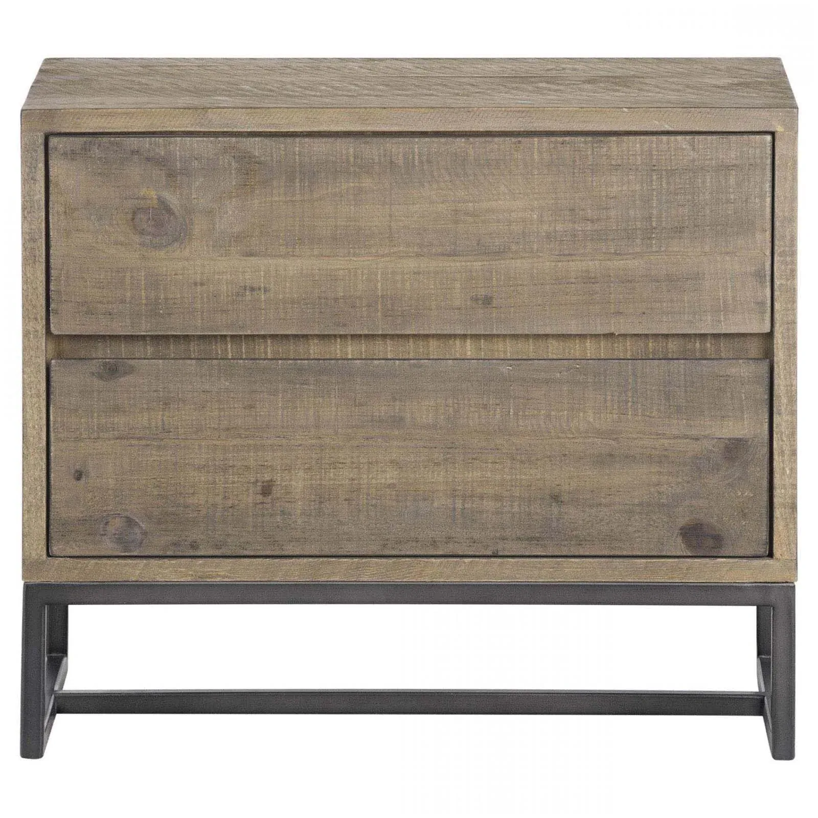 Mylo 2 Drawer Nightstand - Brown, Pine Wood image