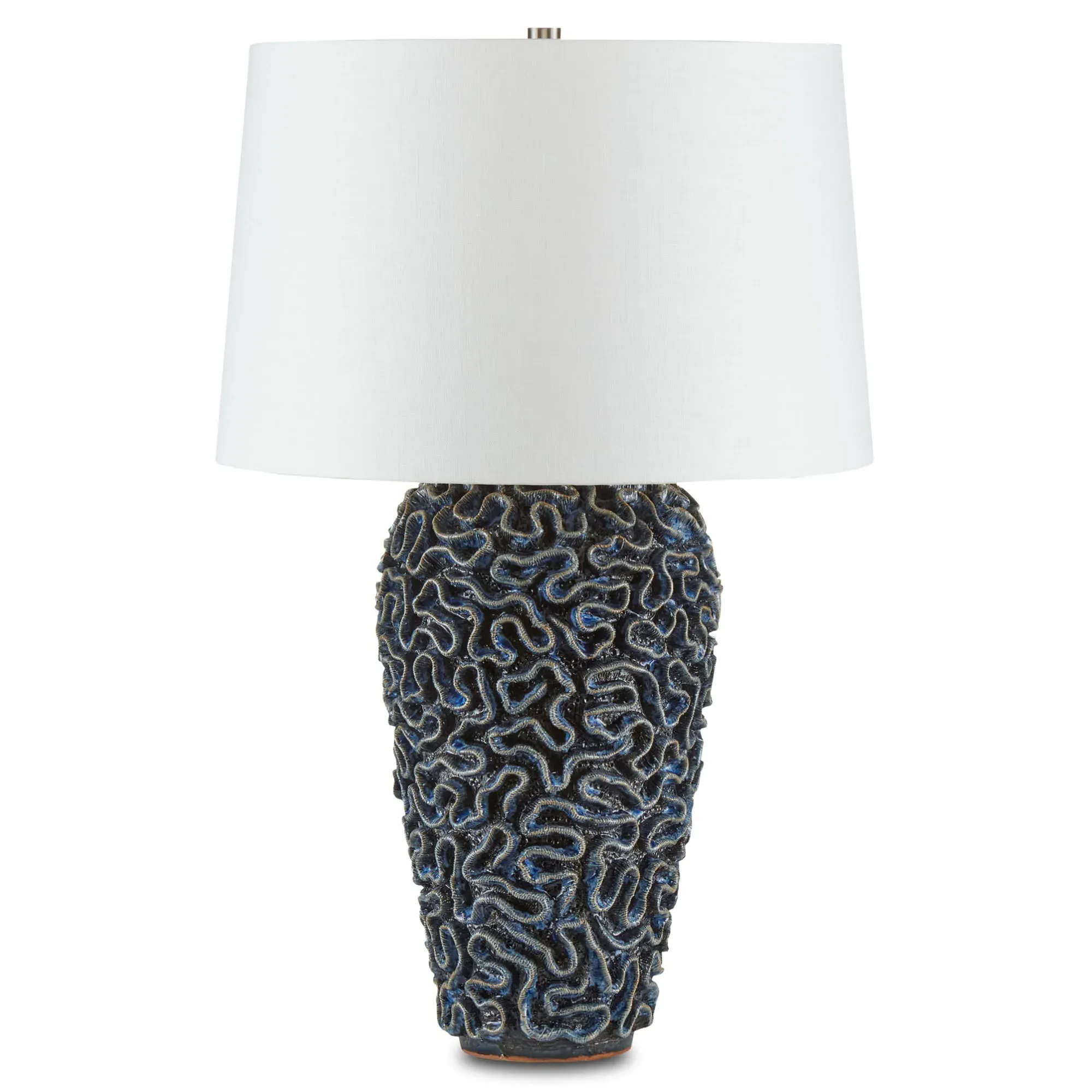 Myra Ceramic Base Bedside Table Lamp - Blue