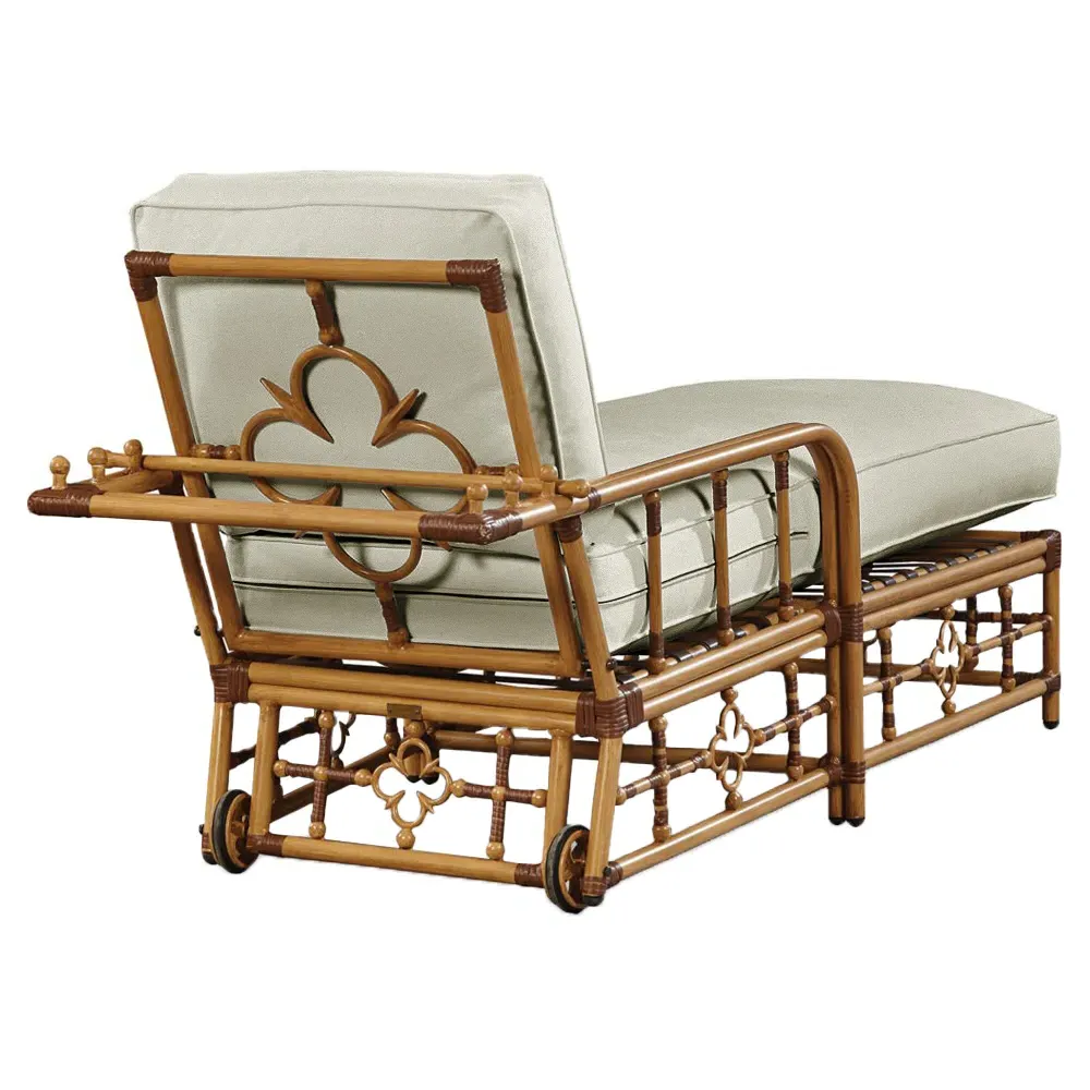 Myrah Adjustable Outdoor Chaise Lounge - Beige, Aluminum