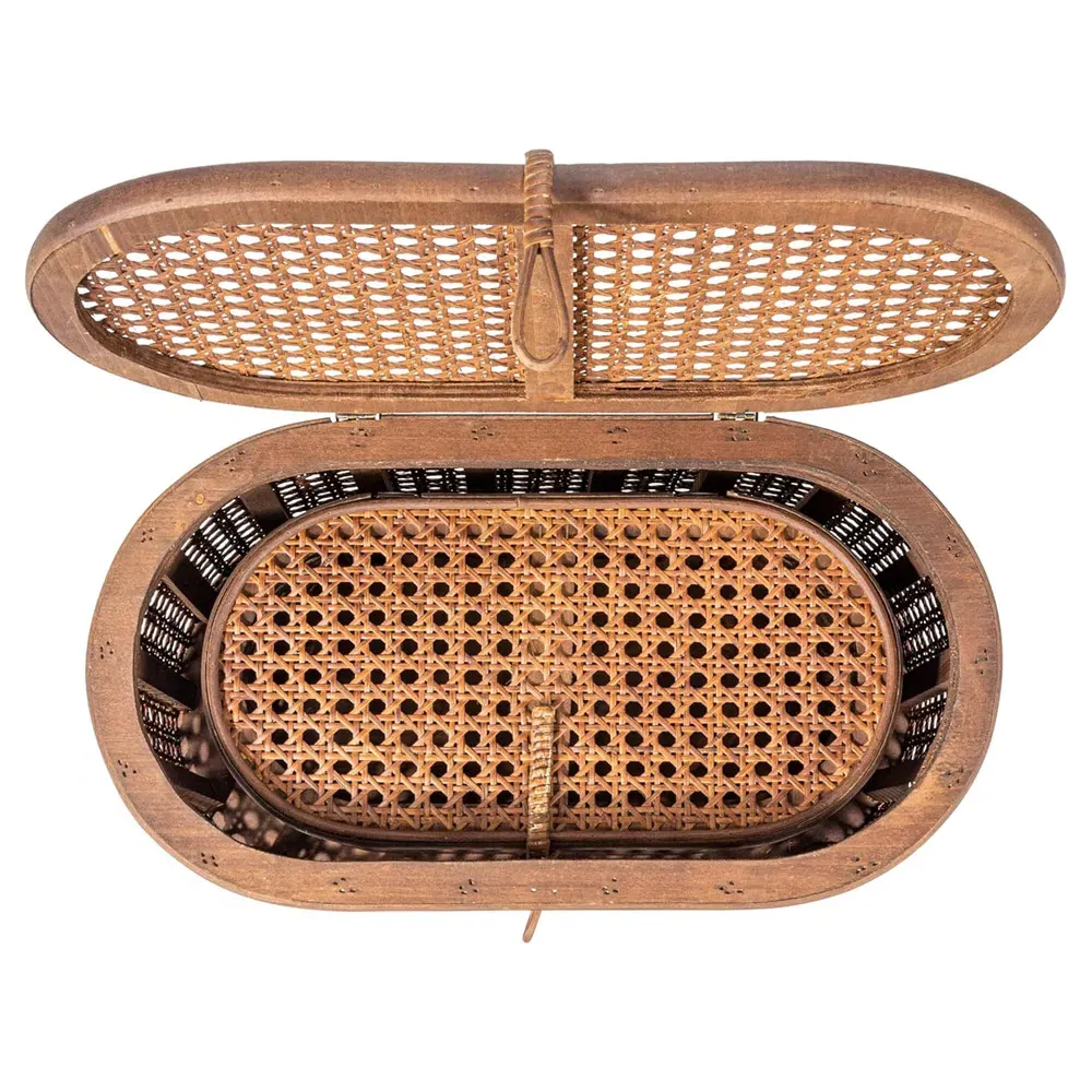 Myrtle Woven Decorative Box Set - Dark Brown, Rattan