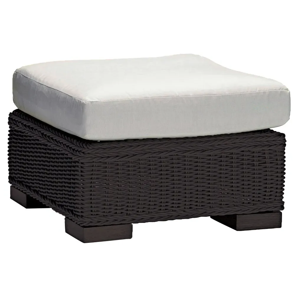 N-dura Wicker Outdoor Ottoman - Black Walnut image