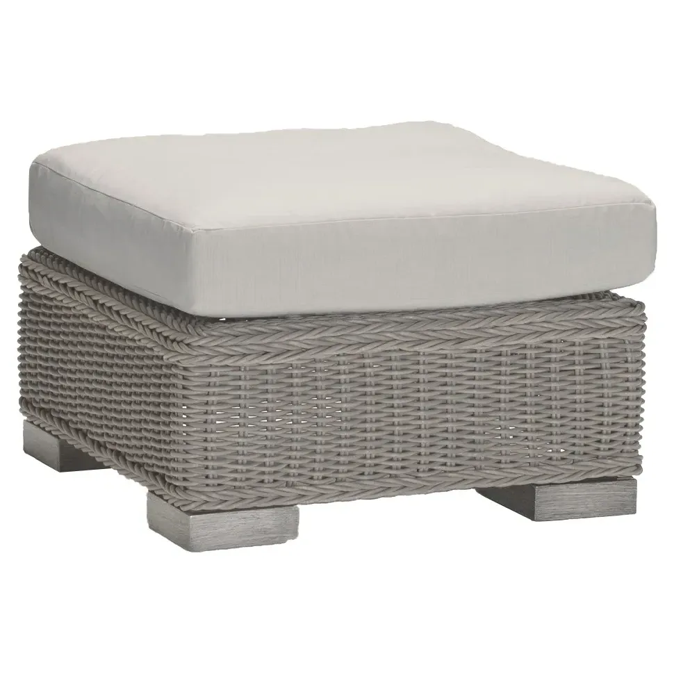 N-dura Wicker Outdoor Ottoman - Oyster