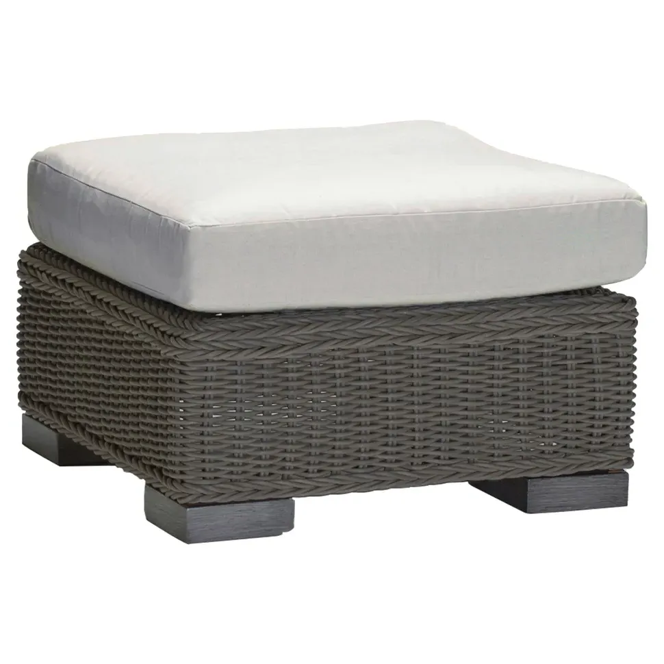 N-dura Wicker Outdoor Ottoman - Slate Grey