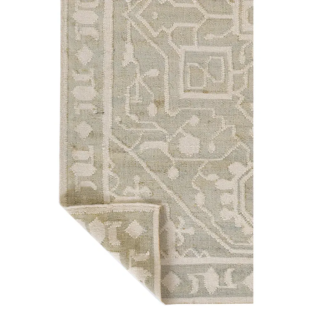 Naima Oushak Patterned Runner Rug - Blue, Wool