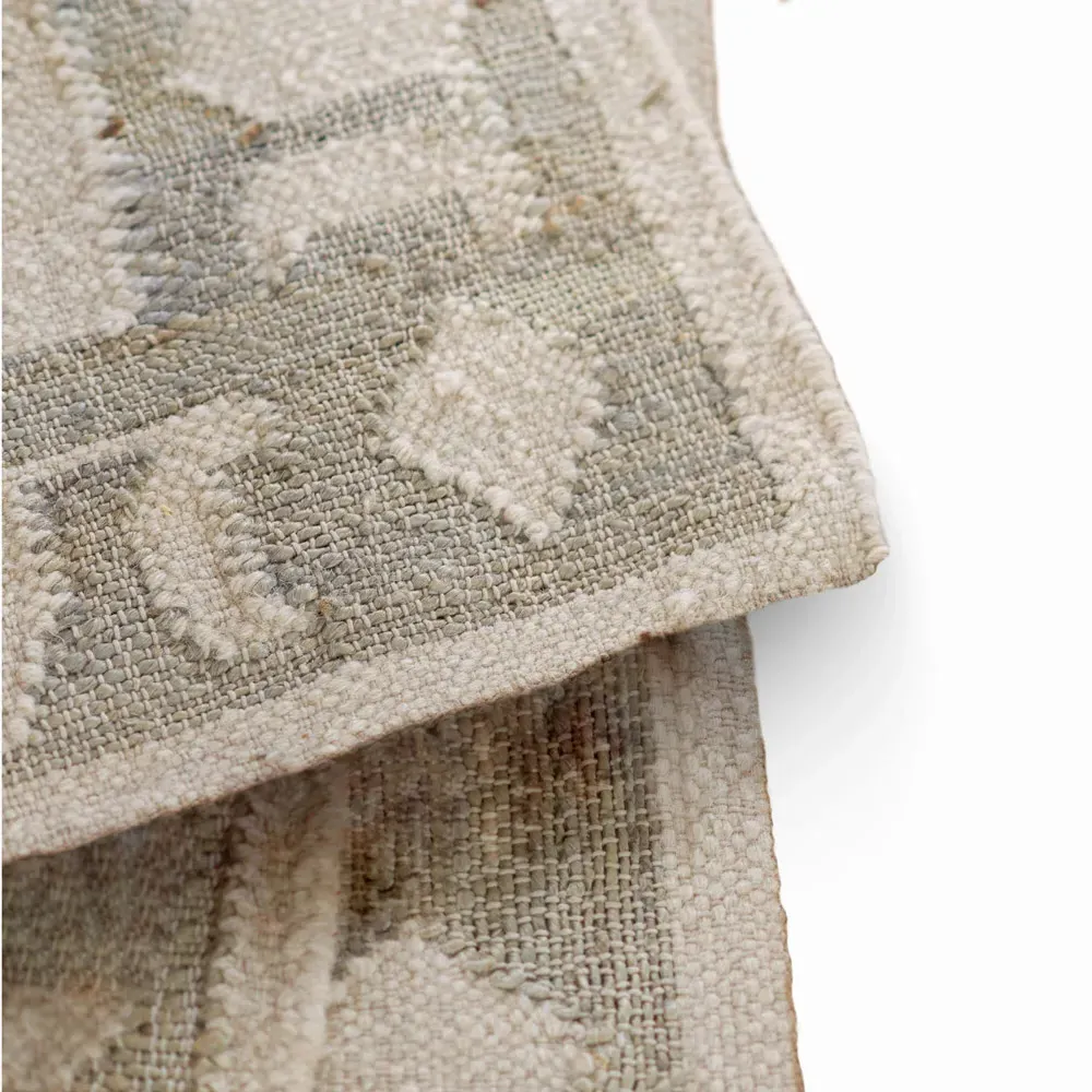 Naima Oushak Patterned Runner Rug - Blue, Wool