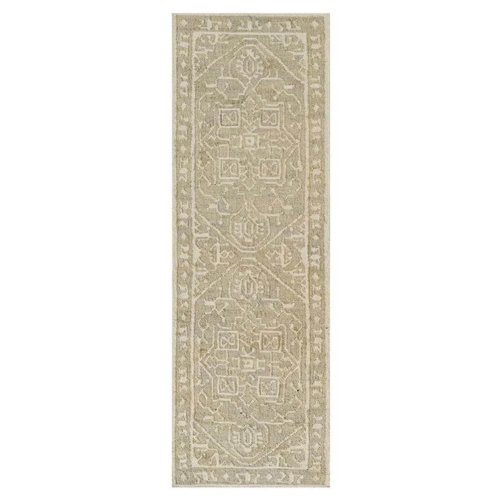 Naima Oushak Patterned Runner Rug - Blue, Wool image