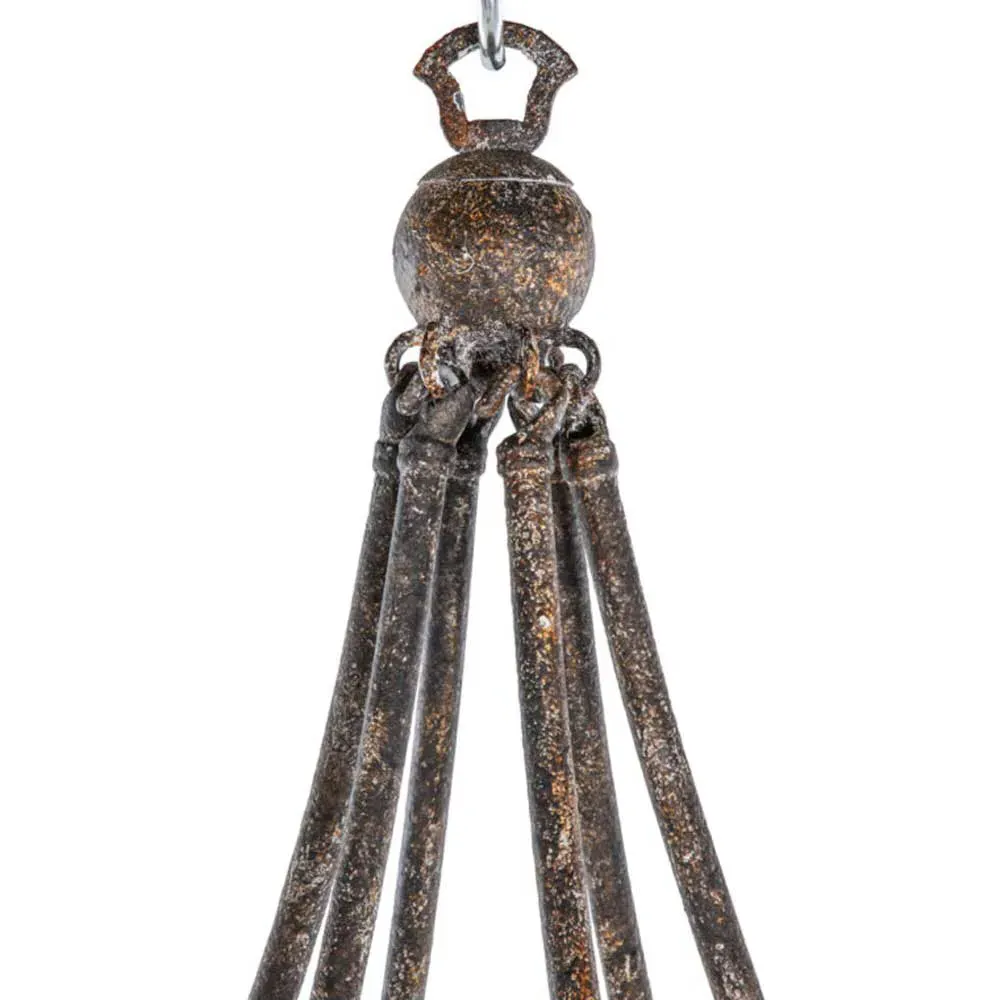 Nakita Candle Style Chandelier - Brown, Stone Beads