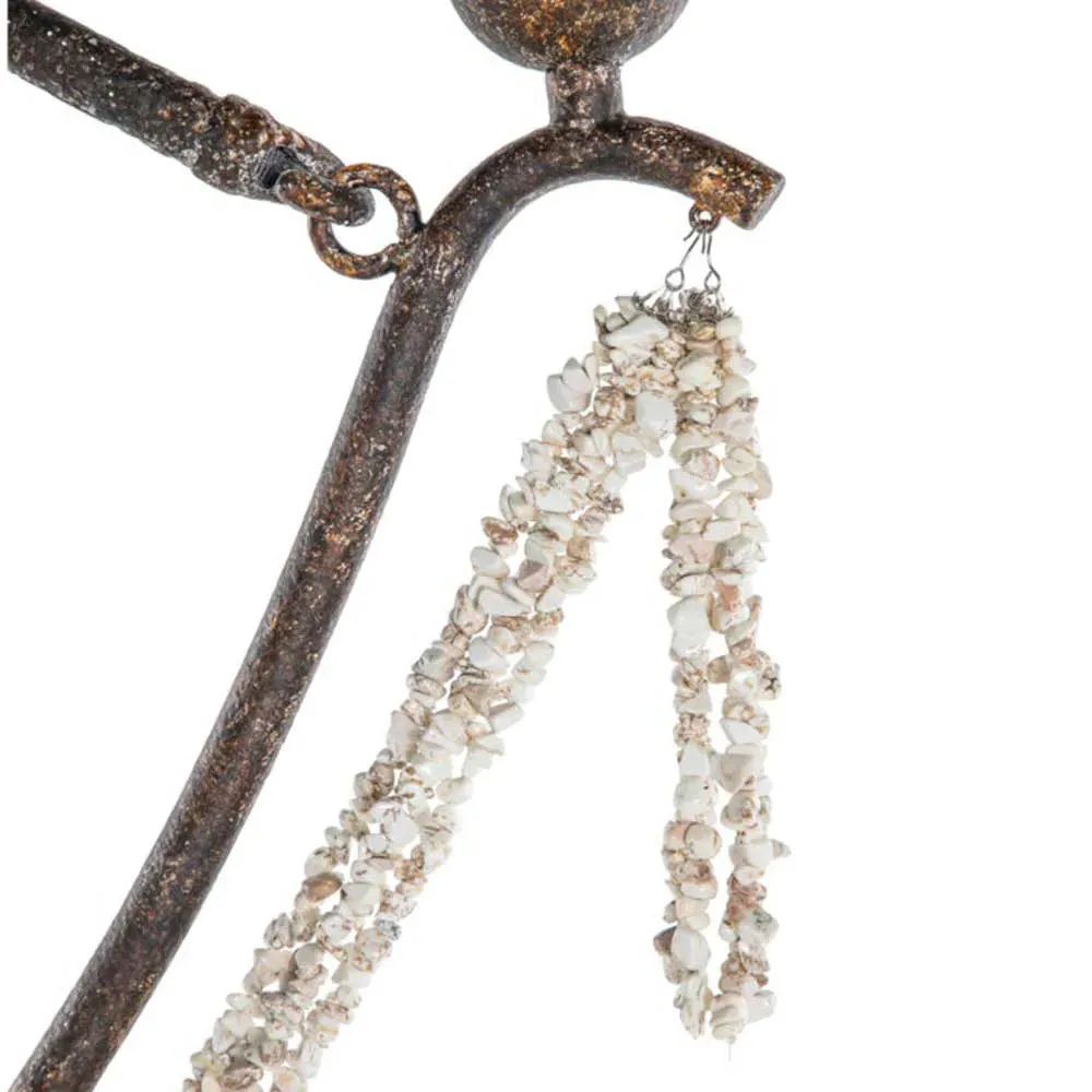 Nakita Candle Style Chandelier - Brown, Stone Beads