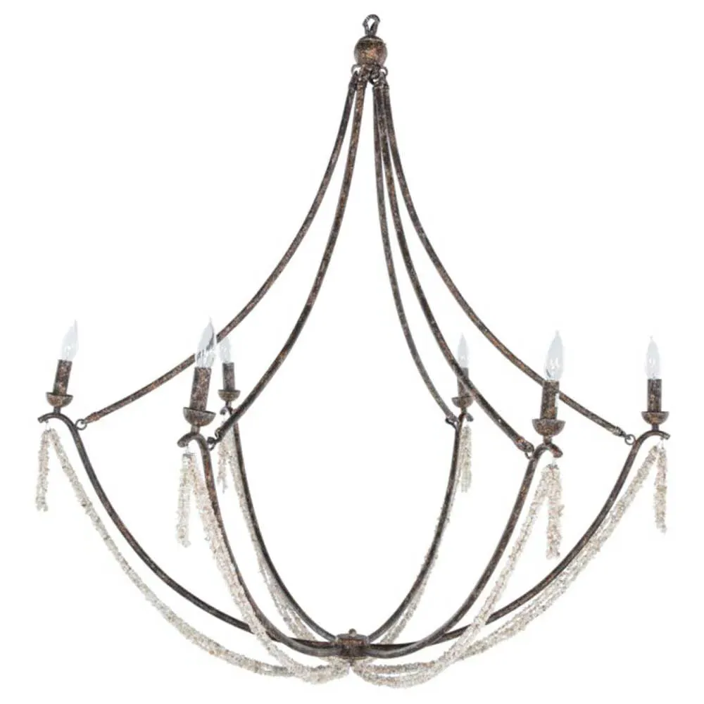 Nakita Candle Style Chandelier - Brown, Stone Beads image
