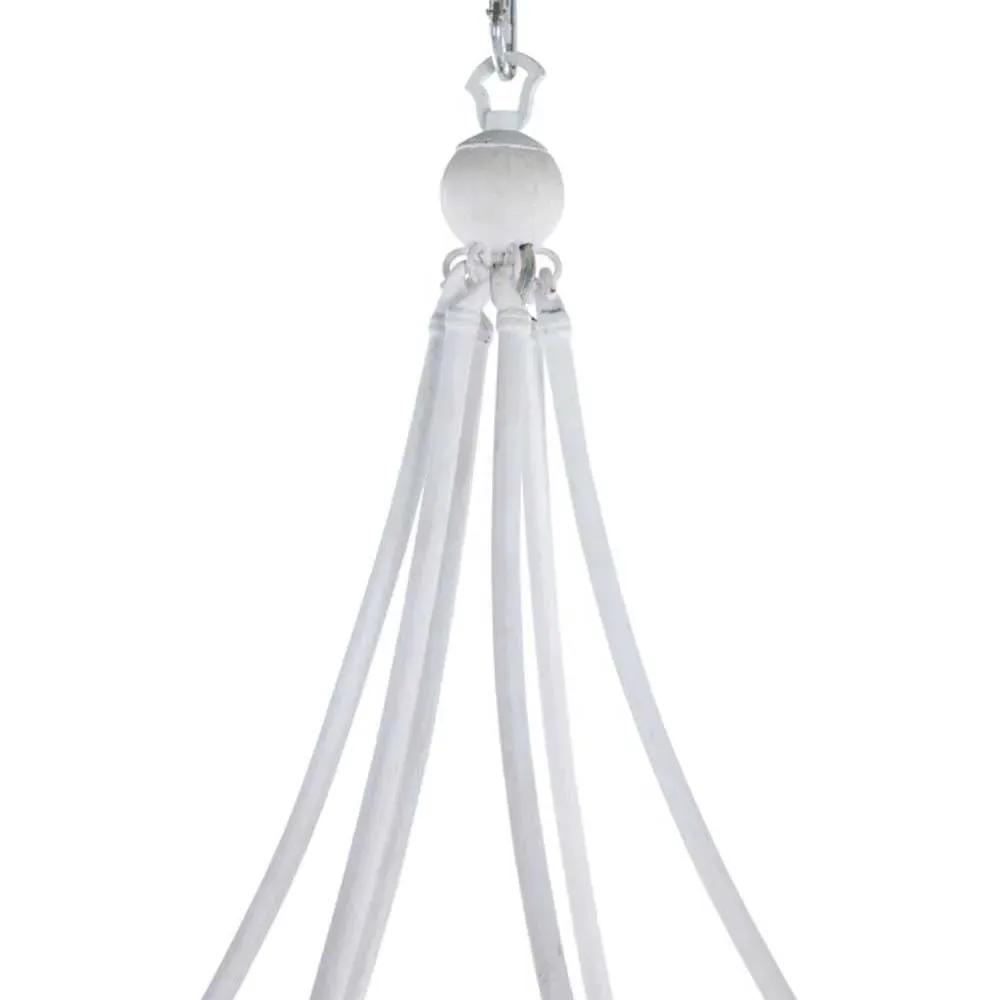 Nakita Candle Style Chandelier - White, Stone Beads