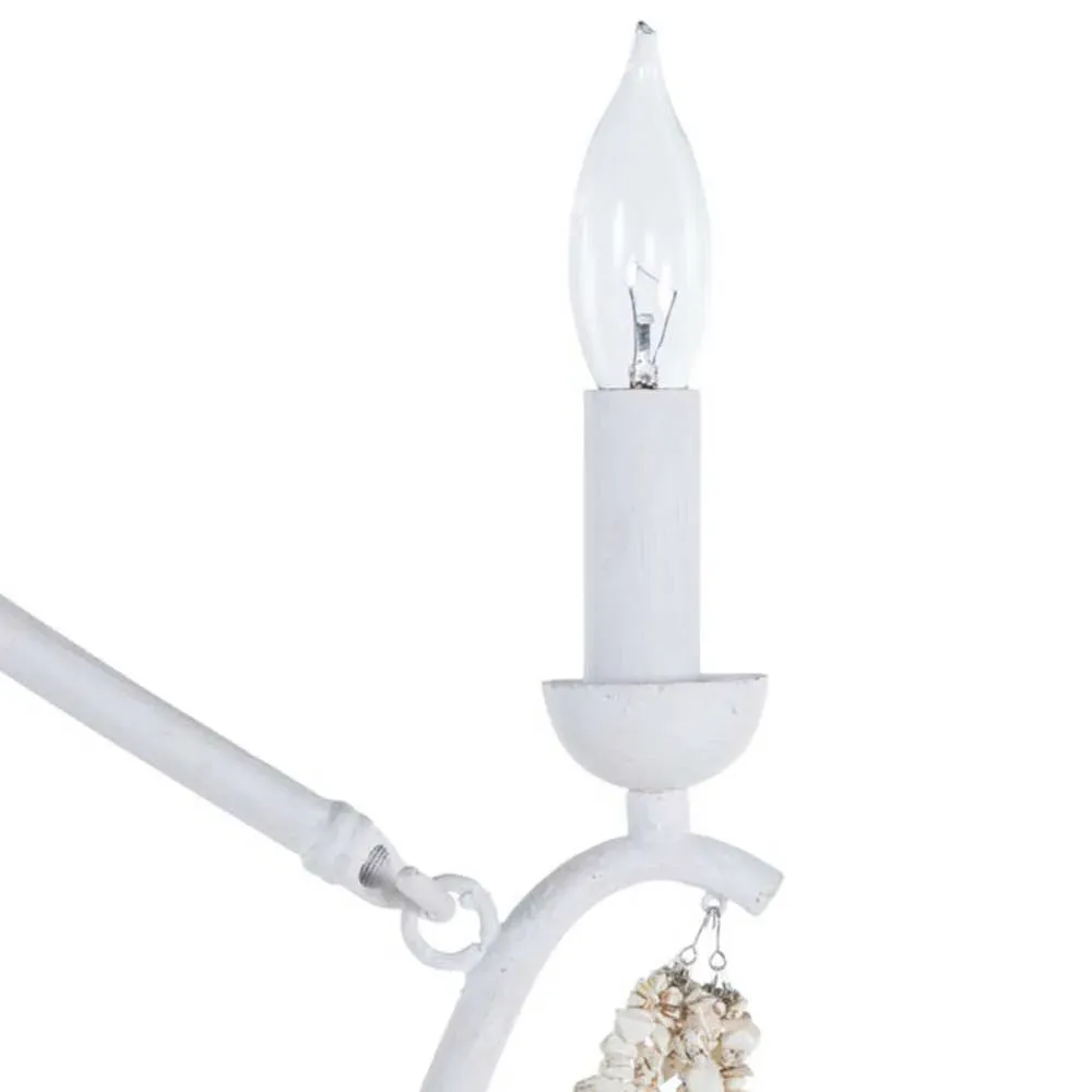 Nakita Candle Style Chandelier - White, Stone Beads