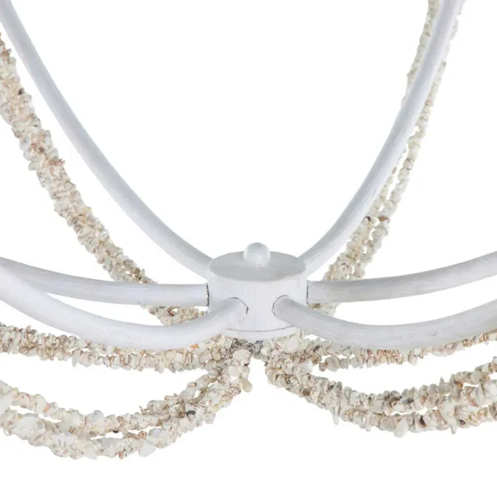 Nakita Candle Style Chandelier - White, Stone Beads