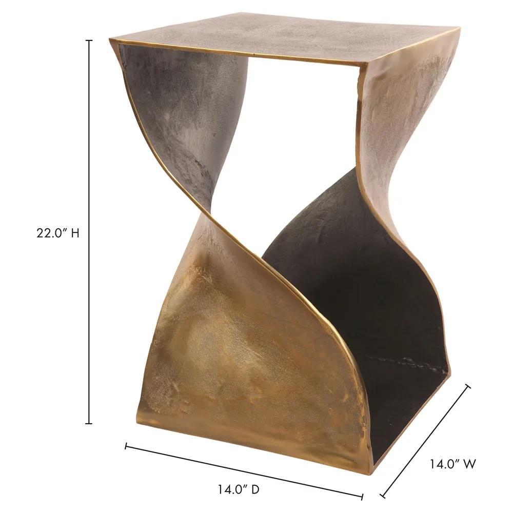 Nalani Square Side Table - Gold, Aluminum