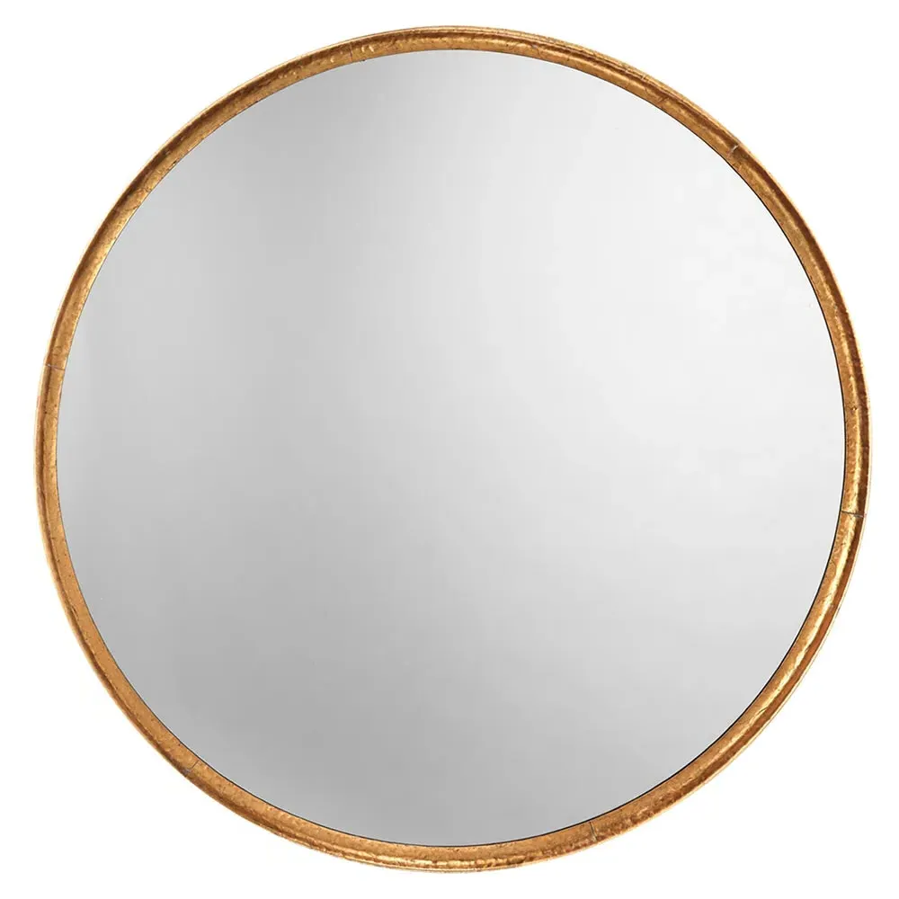 Nancy Round Wall Mirror - Gold Leaf, Iron