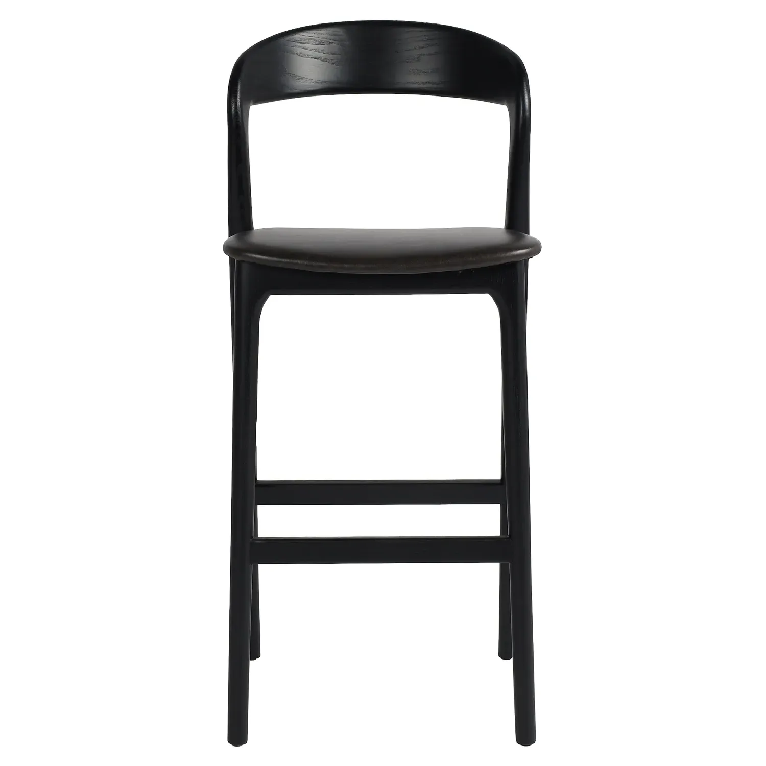 Nanda Bar Stool - Black, Leather