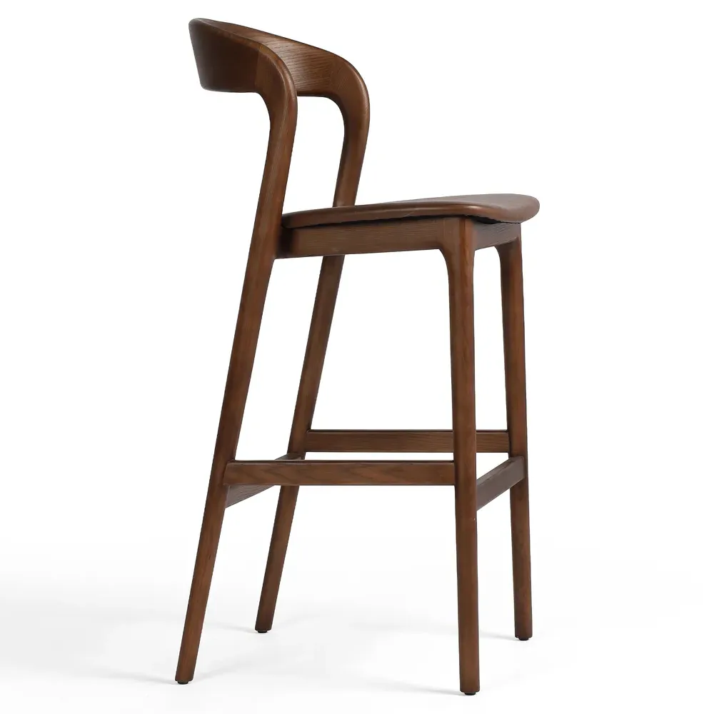 Nanda Bar Stool - Brown, Leather