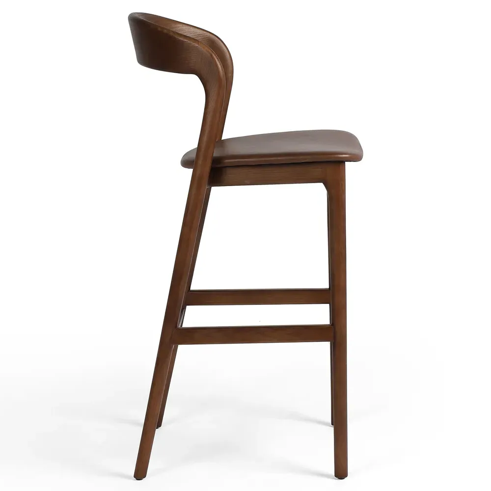 Nanda Bar Stool - Brown, Leather