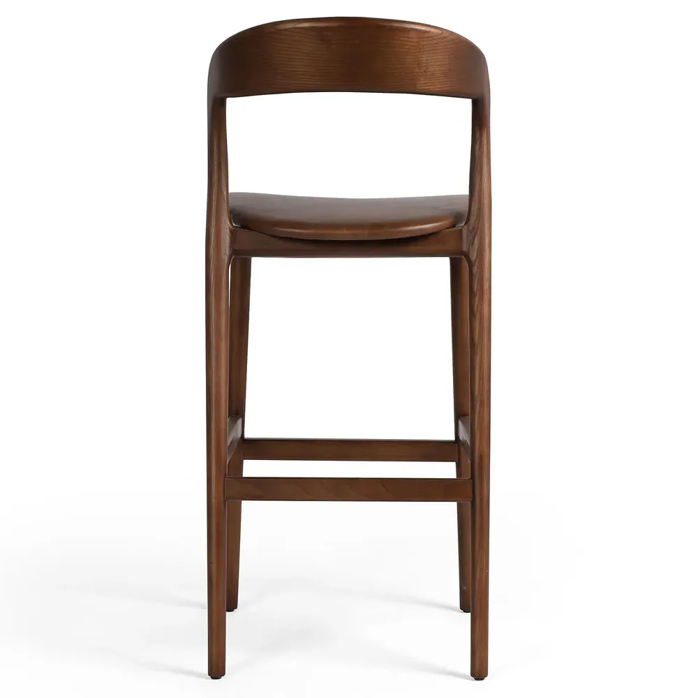 Nanda Bar Stool - Brown, Leather