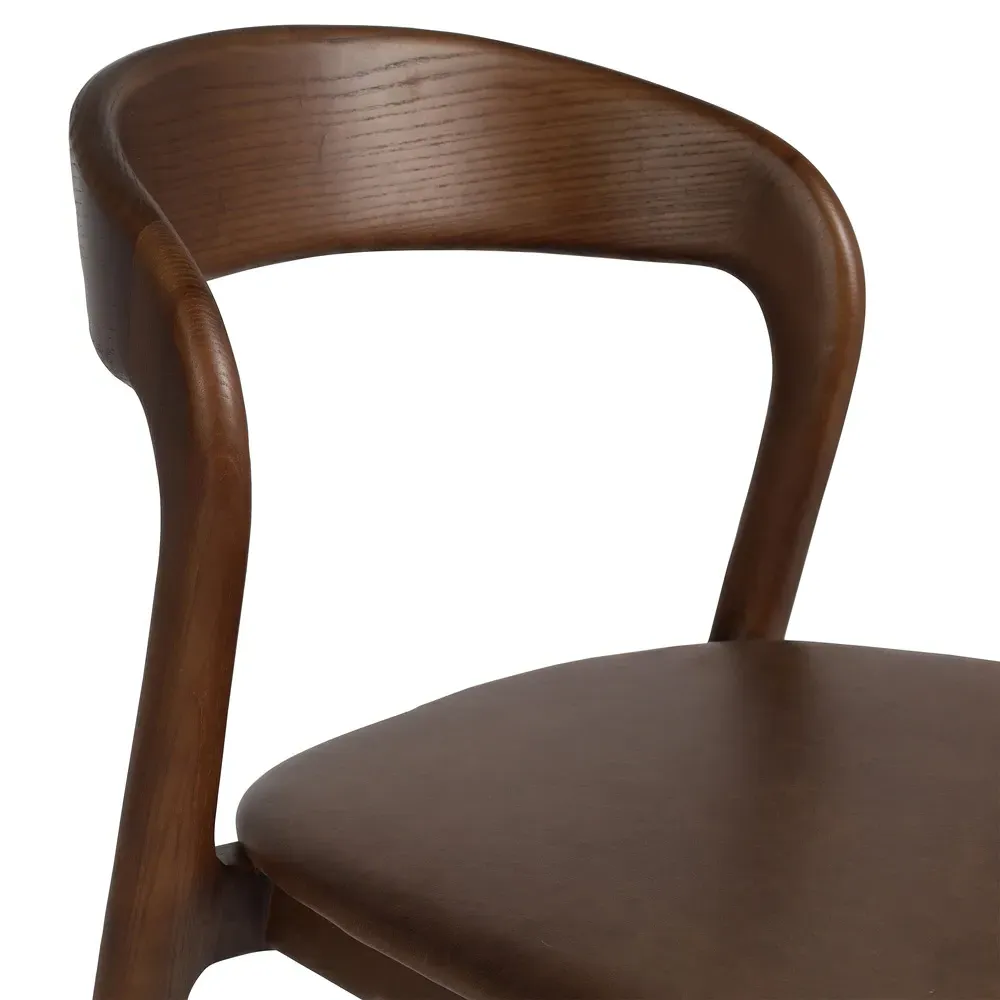 Nanda Bar Stool - Brown, Leather