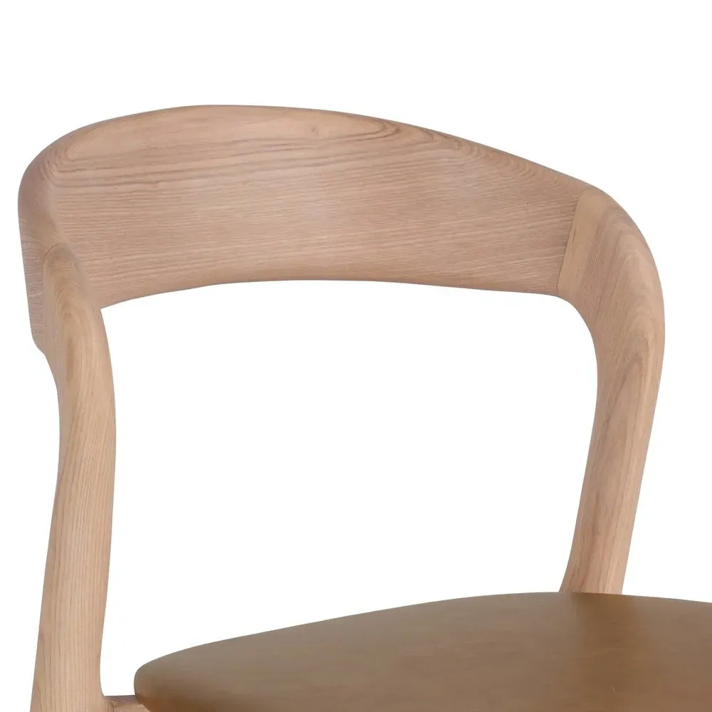 Nanda Bar Stool - Brown, Leather
