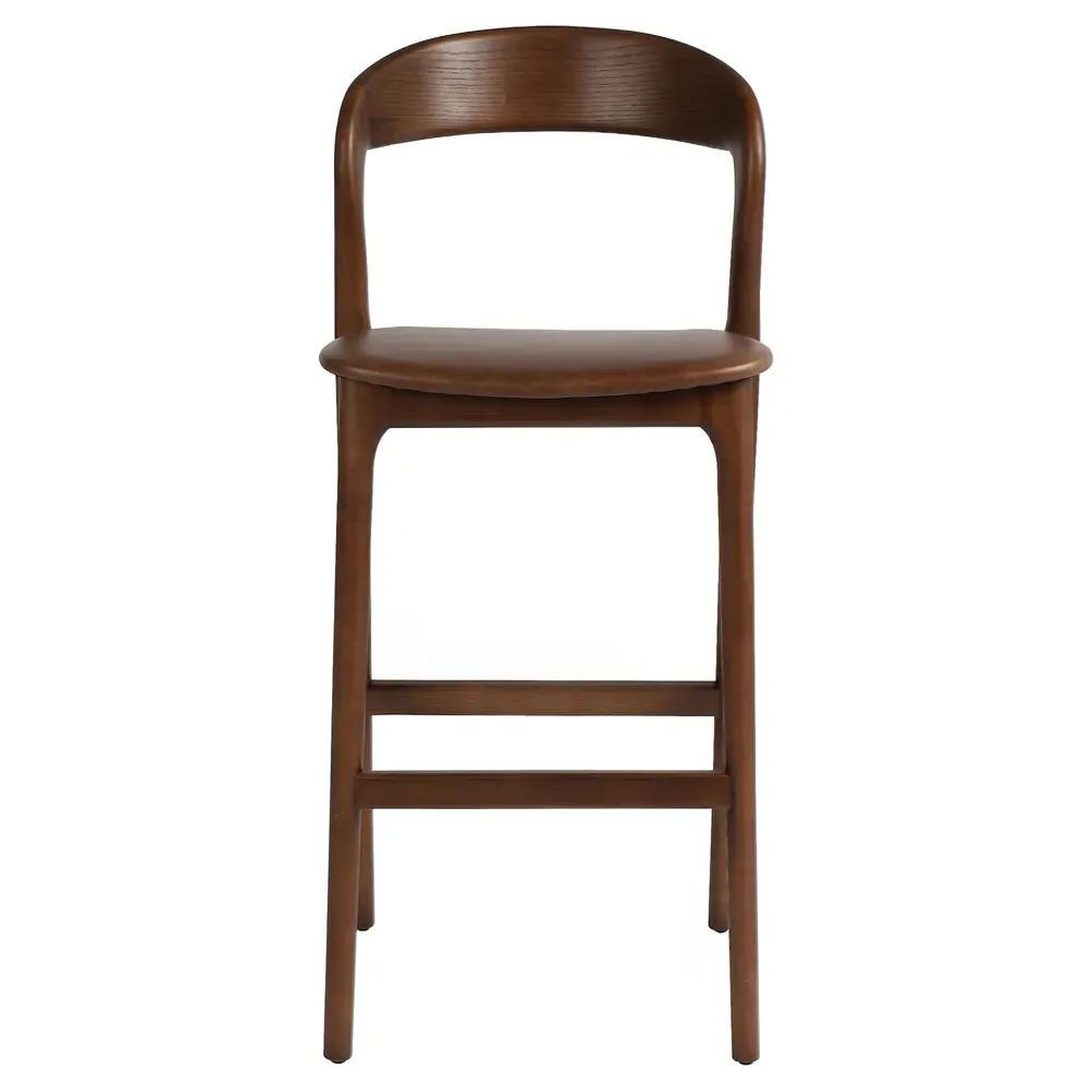 Nanda Bar Stool - Brown, Leather